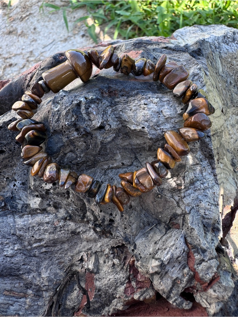 Tiger's Eye Chip Stretch Bracelet